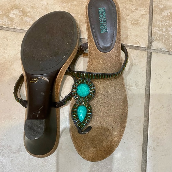 Kenneth Cole Reaction Turquoise Brown Sandal - Picture 3 of 3